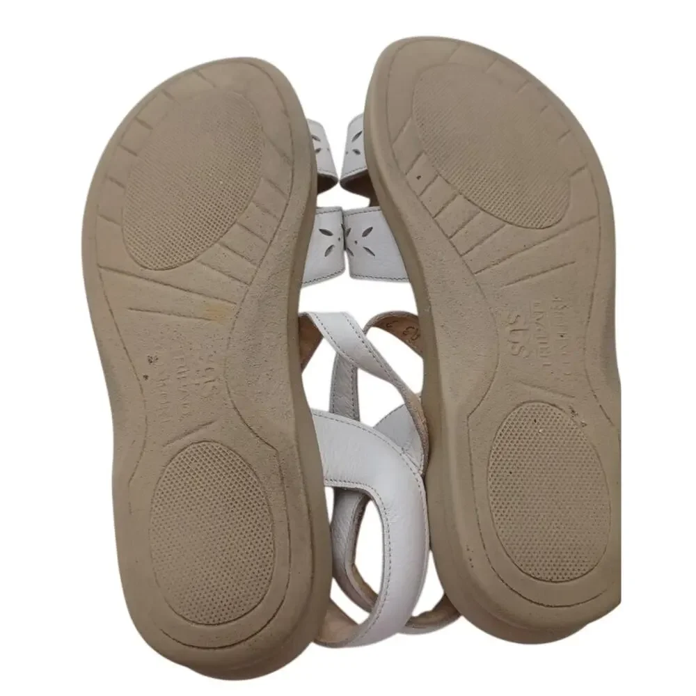 SAS Kids White Leather Comfort Sandals Girls Size 6M Tripad Comfort